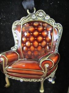 85. Sedia Smalto Rosso Ornamento Natale Piazza Reggente Cristalli Europei - Foto 1 di 5