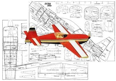 RCSA Model Airplane Plans (RC): EXTRA 300 42" Wingspan Scale for .40 Engines - Image 1 of 4