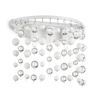applique sfere cristallo trasp/bianco IDEAL LUX - NEVE AP3 Bianco 106021 - Immagine 1 di 4