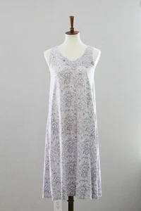 GARNET HILL Green Cotton Sleeveless Tencel Crochet Pajama Gown : Gray - S Small - Picture 1 of 9