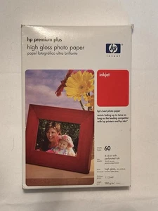 HP Premium Plus Inkjet High Gloss Photo Paper 4x6 - 60 Sheets - NEW, Sealed - Picture 1 of 3