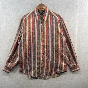 Camisa Robert Graham Edición Limitada Seda Mediana Multicolor Paisley Abatible DEFECTUOSA - Imagen 1 de 17