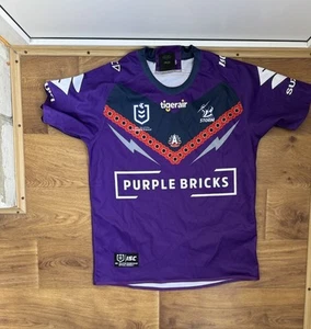 Vintage Melbourne Storm NRL Rugby League Jersey Shirt Rare Lightning Sz Mens L - Picture 1 of 5