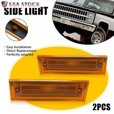 Carcasa de luz de marcador lateral de lente ámbar 915449 para camioneta GMC R1500 V1500 1987-1991 Foto 1 de 4