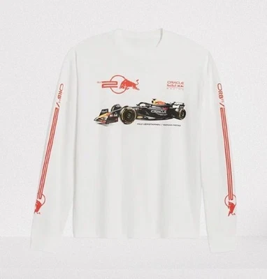 Nueva Camiseta Oracle Red Bull Racing Rayas F1 Para Hombres Mediana Blanca Algodón Manga Larga Foto 1 de 4