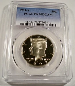 1991-S 50c PCGS PR70DCAM KENNEDY HALF DOLLAR CLAD PROOF DEEP CAMEO PR 70 DC - Bild 1 von 4