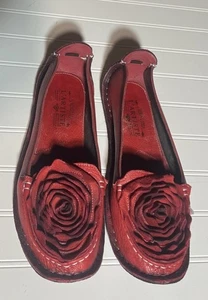L’Artiste Schuhe Damen 9,5 US EU 42 Spring Step Dezi Leder Halbschuhe rot Blumen - Bild 1 von 6