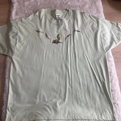Vintage Desert Graphic T-Shirt, Cactus Embroidery, Light Green, Size 3XL - Image 1 of 4