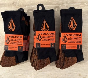 Nuevo paquete Volcom 3X3 ropa de trabajo calcetines pesados para hombre talla 9-12 tejido ventilado. - Imagen 1 de 7