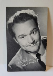 RED SKELTON vintage 1950 penny ARCADE CARD Movie Star B/W PHOTO 3.5" x 5.25" - Picture 1 of 3