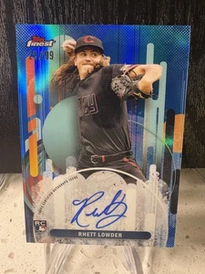 2025 Rhett Lowder Topps Finest Baseball Blue Refractor Rookie Auto /99 - Picture 1 of 2