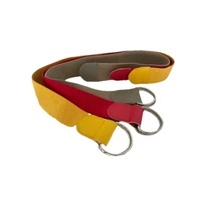 "3 cinturones vintage años 80 Sam & Max lona amarillo rojo beige cinturón cinchado 2"" con talla S/M" - Imagen 1 de 6