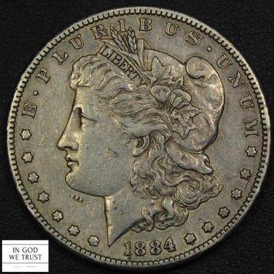 Dólar de plata Morgan S 1884 $1 Foto 1 de 3