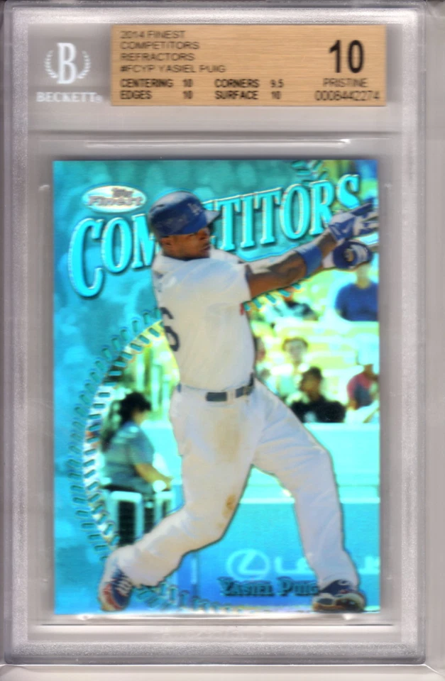 2014 Finest YASIEL PUIG COMPETITORS REFRACTOR #46/50 BGS 10 PRISTINE DODGERS!! - Image 1 of 1