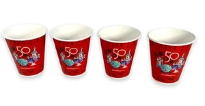 Walt Disney World 50th Anniversary Paper Dixie Style Cups LIMITED EDITION 4 Cups - Picture 1 of 4