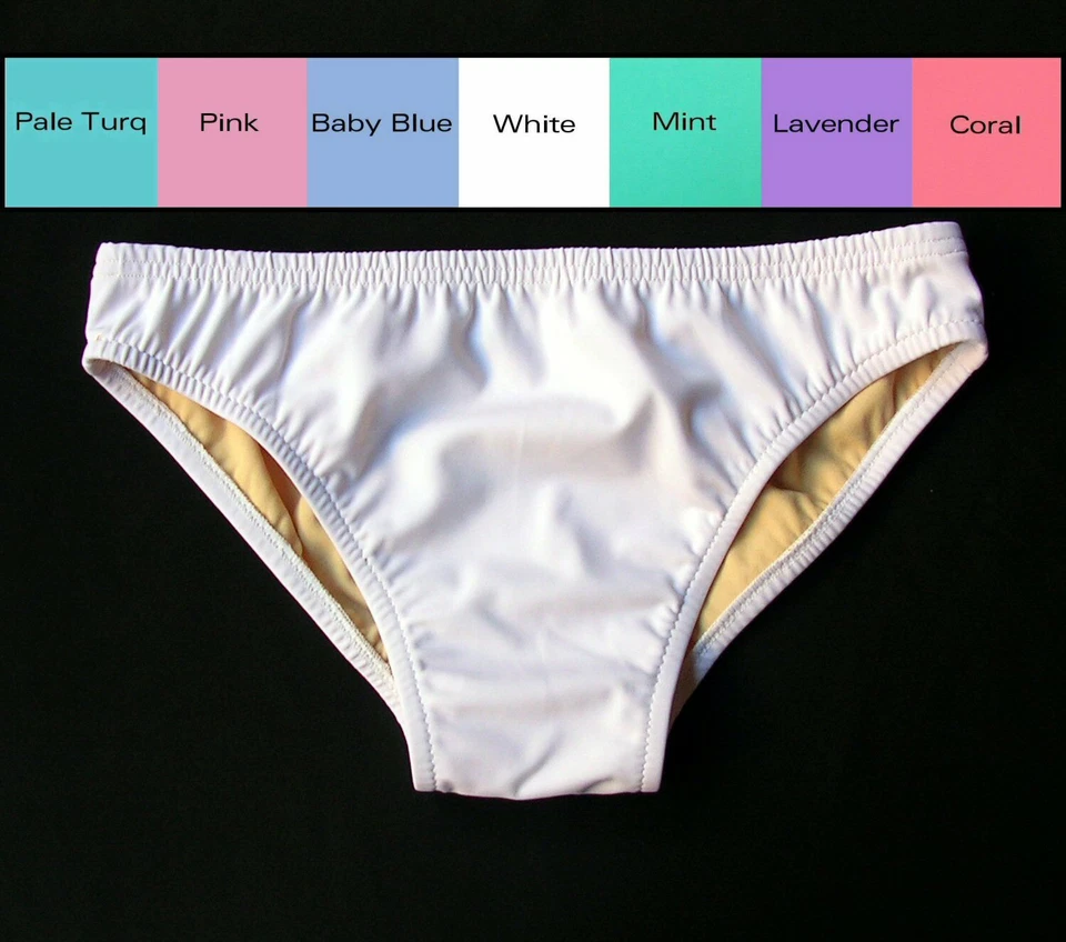 MENS Low Rise Swim Brief in White, Pink, Mint, Blue, Lavender,Turquoise, Coral - Image 1 of 4