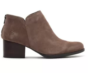 NEW BORN Womens Aare Taupe Suede Leather Ankle Bootie/Back Zip Size US 8.5/EU 40 - Picture 1 of 12