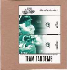 2004 Playoff Absolute Memorabilia Team Tandems Marlins Piazza Ivan Rodriguez/250