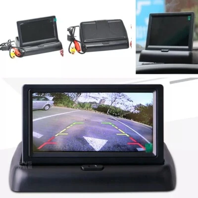 Foldable 4.3" LCD Color Car Auto Rearview Monitor Parking Reverse Display Screen - Image 1 of 4