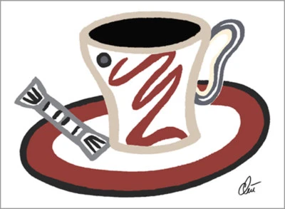 JACQUELINE DITT - Coffee Old Vienna - Ess. A3 sign.ltd.Orig.Druck Grafik Kaffee - Bild 1 von 3