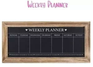 Large Weekly Planner Wooden Chalkboard Menu Blackboard Vintage Kitchen Message - Picture 1 of 1