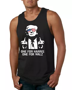 Divertidas gafas Trump EE. UU. dedo medio una para Harris Walz camiseta sin mangas para hombre - Imagen 1 de 7