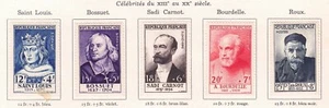 France - 1954 Sc. B285-B290, French Notables 13th-20th Century - Picture 1 of 1