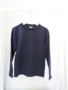 Girls 7-8 Years Plain Dark Blue Long Sleeve Top T-shirt Clothes Casual - Picture 1 of 2