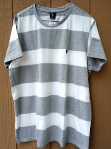 US Polo Assn Striped Round Neck T-Shirt Small Pony Top Shirt Fashion Tee Gray XL - Picture 1 of 11