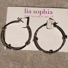 Lia Sophia jewelry Balance Silver Tone Hoop Earrings cute  Rv$28