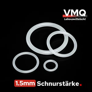 O-Ringe Dichtringe Ø 2 - 77 mm / Schnurstärke 1,5 mm / VMQ 55 Lebensmittelecht - Picture 1 of 6