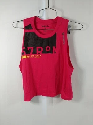 Regata Reebok Feminina Roupa Ativa Top Rosa Média Logotipo Soletrado - Imagem 1 de 4