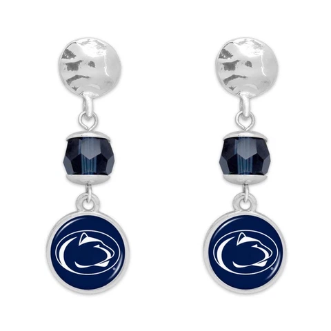 Penn State Nittany Lions Ivy Crystal Silver Earrings Jewelry Gift PSU Cover