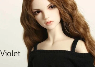 Boneca 1/4 BJD feita à mão resina SD IP JID violeta normal sem cor maquiagem facial + olhos - Imagem 1 de 4