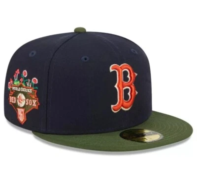 Boston Red Sox New Era Sprouted 59FIFTY Hat Navy Sz 7 7/8 World Series Patch - Image 1 of 4