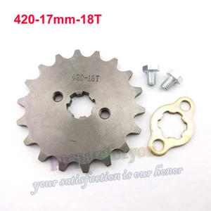 Retenedor de piñón motor delantero Pit Dirt Bike 420 18T 17 mm para ATV chino cuádruple - Imagen 1 de 4
