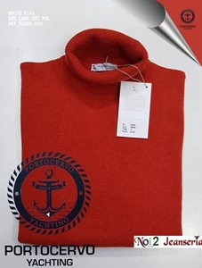 DOLCE VITA LANA MAGLIA PORTOCERVO COLORE ARANCIO SCURO MIS. M L XL XXL - Imagen 1 de 5