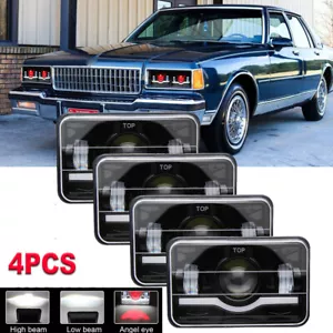 4pc 4x6'' LED Headlights Hi-Lo w/DRL For 1977-1986 Chevrolet Caprice Monte Carlo - Bild 1 von 12