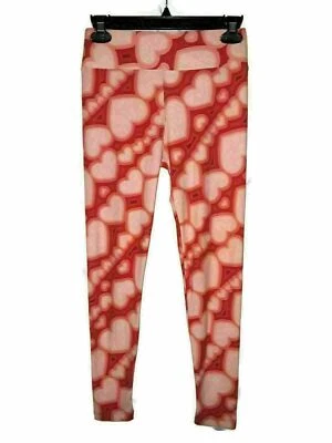 LULAROE Size O/S S M L  Leggings Red Pink Hearts - Image 1 of 4