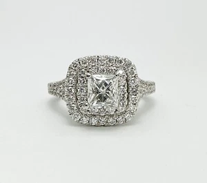 Neil Lane 14K Gold 1.5ctw Princess Diamond Double Halo Engagement Ring sz 6 L910 - Picture 1 of 16