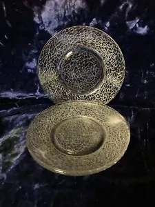 Plates BY CRACKY 8" plate set of 4 Depression Glass L E Smith - Picture 1 of 5