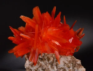 Matrice di cristalli di arcanite, Apus a grappolo arancione come wulfenite, brookite, coccodrite - Foto 1 di 12