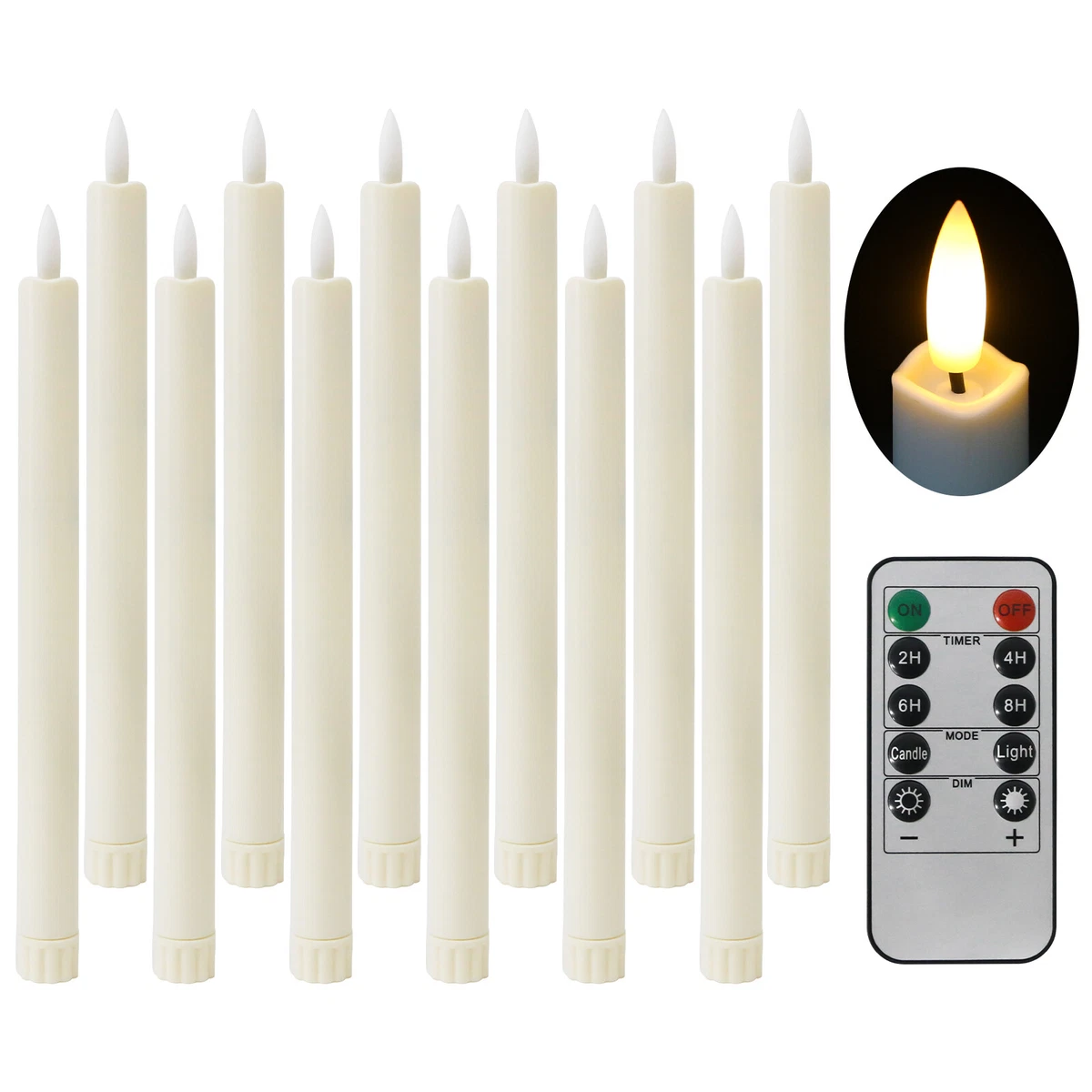UISEBRT LED Kerzen Set 50 Stück – Kabellos Mit Fernbedienung, Timer, Warmweiß, Für Weihnachtsbaum & Deko (10 Cm, Mit Clips)