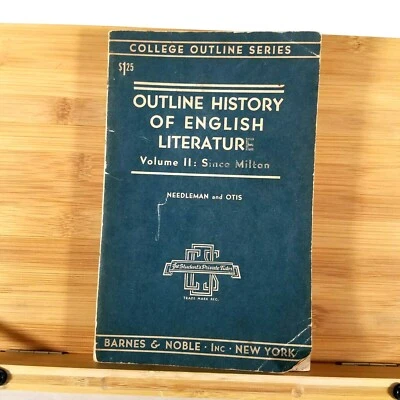 1948 BARNES & NOBLE: Outline History of English Literature Vol 2 Since Milton - Image 1 of 4
