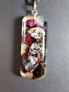 Orgonit Anhänger "Liebe" & "Heilung" Orgon Rose - Rosenquarz, Rhodonit Obsidian  - Bild 1 von 7