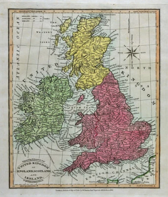 Mapa Atlas Darton Union 1812 Reino Unido Inglaterra Escocia Irlanda Londres Reino Unido Foto 1 de 4