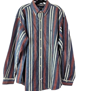 Ralph Lauren Men's Chambray Shirt XL Blue Red Striped Pony LS - Picture 1 of 7
