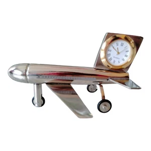 Aeroplane Miniature Table Clock, Stylish Analog Desk Clock & Paper Weight, - Picture 1 of 9