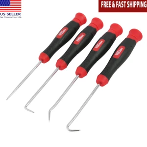 Curved 4-Piece Carbon Steel Hook Pick Set Complex 90 Degree Precision Grip New - Picture 1 of 7
