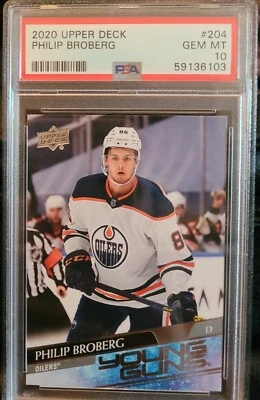2020-21 Upper Deck Philp Broberg Young Guns RC #204 PSA 10 - Image 1 of 2